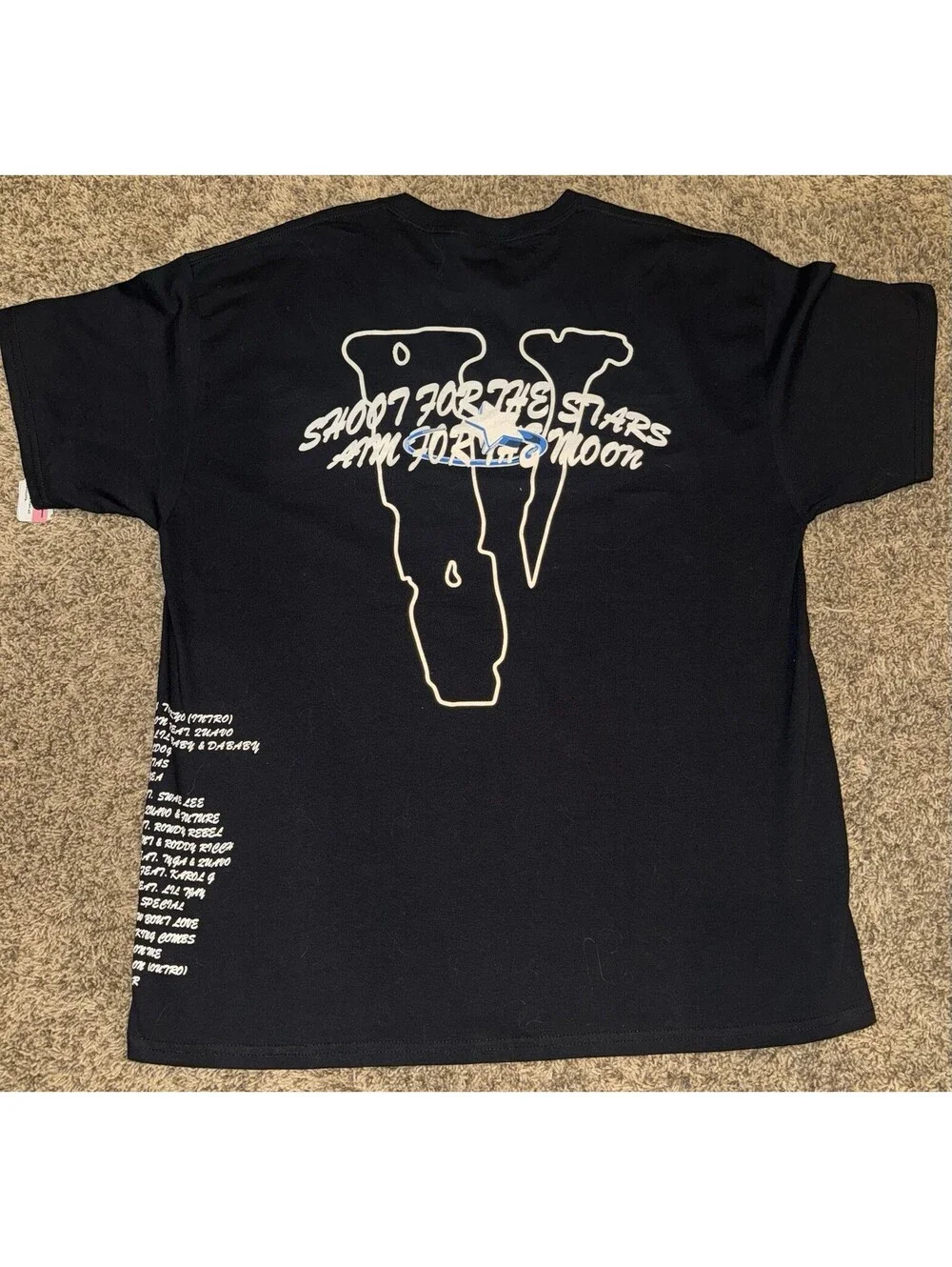 NEW! Vlone x Pop Smoke Tracklist Tee SS20 Men's Size XL NWOT
